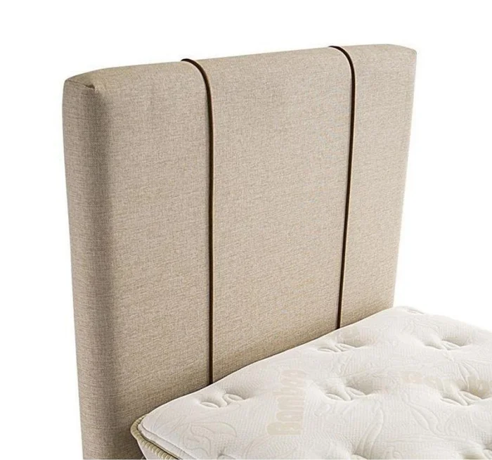 RESPALDO 1 PLAZA (0.90 MTS) - LISO TAPIZADO BEIGE C/LISTON CAMEL en Beige - Respaldos de cama, Uruguay | Champagne Home, vista 3