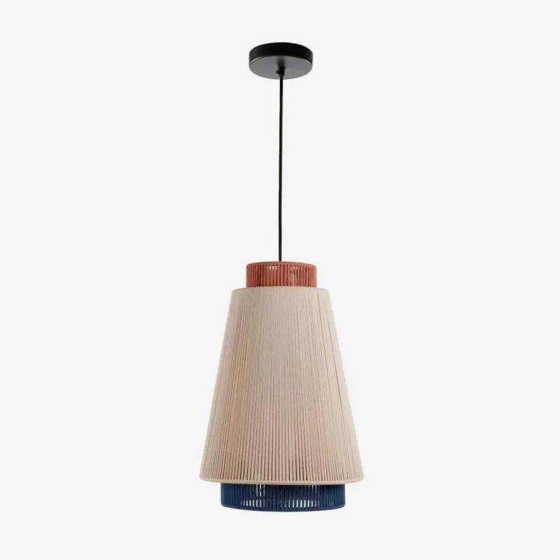 Lámpara de techo Yuvia - de algodón con acabado beige, azul y terracota en Multicolor - Lámparas colgantes, Uruguay | Kavehome