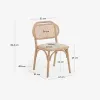 Silla Doriane de madera maciza - de roble acabado natural y asiento de tela en Madera natural - Sillas, Uruguay | Kavehome, vista 9 de 9