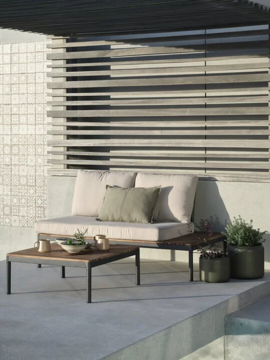 Módulo lounge HOU 2 plazas madera dura en Beige - Sillones y sofás, Uruguay | JYSK, vista 2
