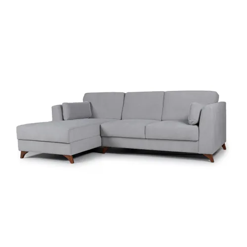 Rinconera Capri - Tela Microfibra - Chaise izquierdo - Kruger 06-155 (Ceniza) en Gris - Sillones y sofás, Uruguay | NYR
