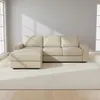 Sofa C/chaise Más De 4 Cuerpos Cuero-100-natural Natural-beige Texas Crudo en Blanco - Sillones y sofás, Uruguay | Divino, vista 1 de 7