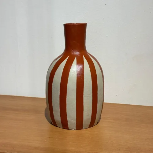 Botella rayas terracota en Terracota - Jarrones, Uruguay | FMB