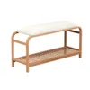 BANCO MADERA C/ASIENTO FORRADO 30x90x48CM NATURAL en Blanco - Butacas, banquetas y puffs, Uruguay | Koz, vista 1 de 3