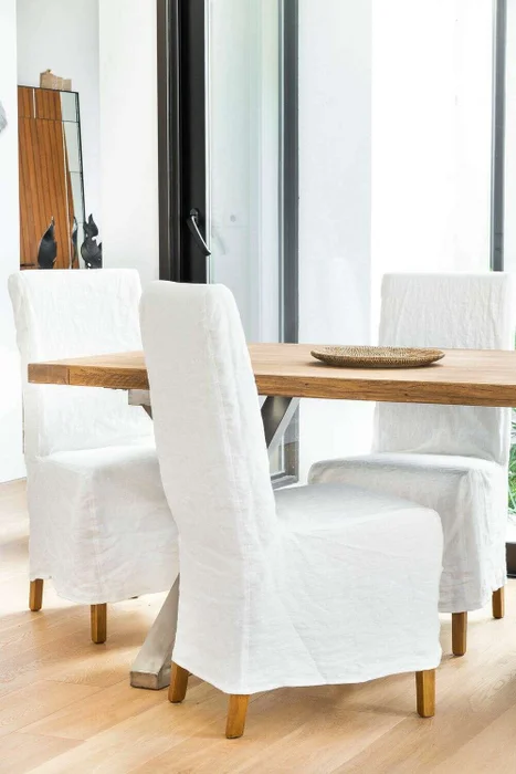FUNDA SILLA AÑO 50 - LINO BLANCO - Sillas, Uruguay | La Iberica