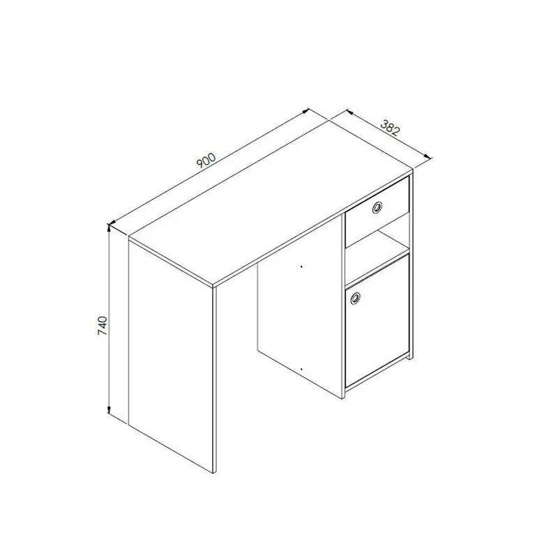 Escritorio con cajón y puerta - Coimbra - Escritorios y sillas de escritorio, Uruguay | Delta Center, vista 3