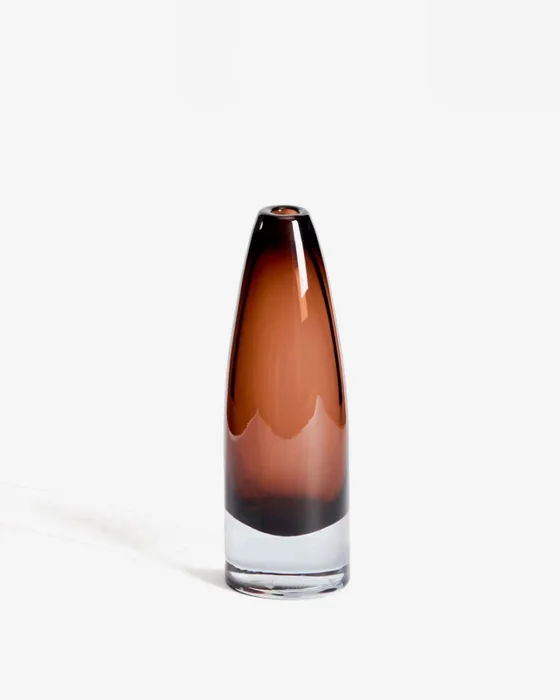 Jarrón de cristal marrón Toli de 22,5 cm en Marrón, Transparente - Jarrones, Uruguay | Kavehome