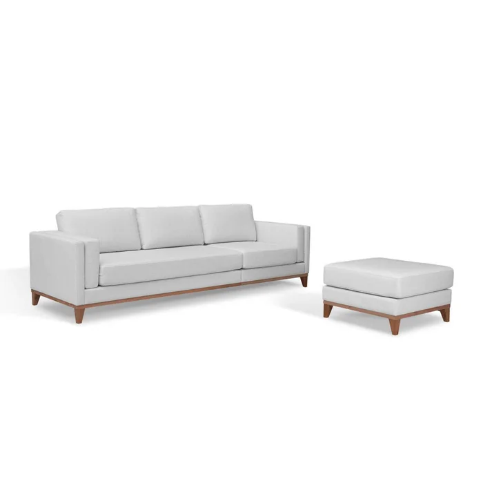 Sillón Con Chaise 3 Cuerpos Tela-premium Gris Easy Clean Luxor Premium Gris Cla en Gris - Sillones y sofás, Uruguay | Divino, vista 2