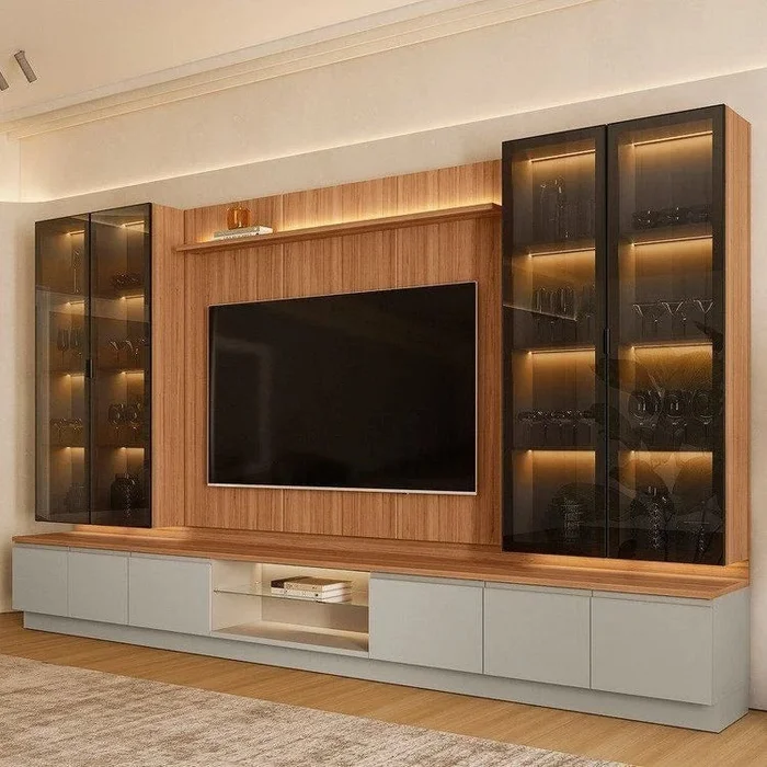 Conjunto Modular - Magnum 380CM - 4 Cristaleros con Led - Muebles para TV, Uruguay | Balton, vista 3
