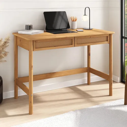 Escritorio 110cm Ratan Bilbao - Madera Maciza - Escritorios y sillas de escritorio, Uruguay | Balton