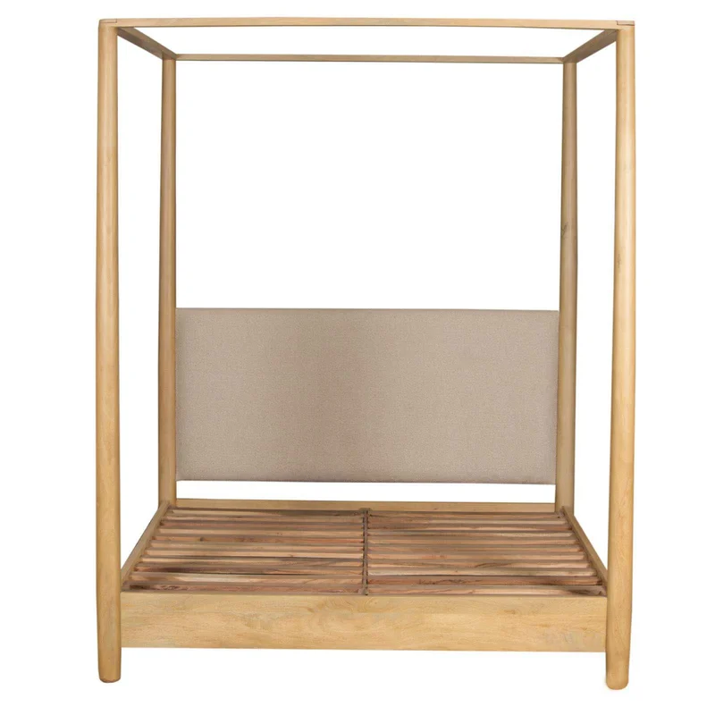 Cama Canopy Queen Madera-de-mango Natural-beige Woodside en Madera natural - Dormitorio, Uruguay | Divino, vista 3