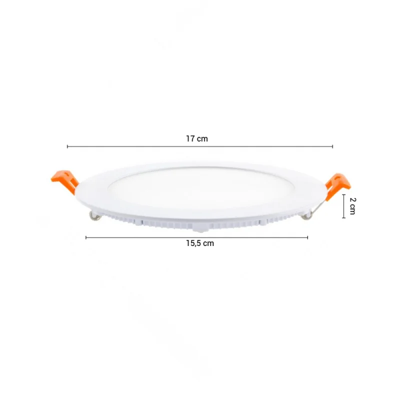 Panel LED Redondo de Empotrar 12W Luz Cálida en Blanco - Lámparas colgantes, Uruguay | Serlux, vista 5