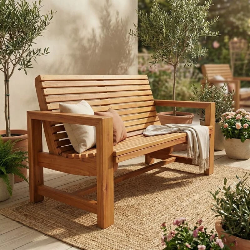 Sillón curvo 2 cuerpos exterior — Serra Amoblamientos en Madera natural - Muebles para el exterior, Uruguay | Serra Amoblamientos, vista 5