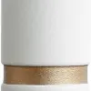FLORERO CERAMICA CRUDA C/ LINEA DORADA en Dorado - Jarrones, Uruguay | Champagne Home, vista 1 de 2