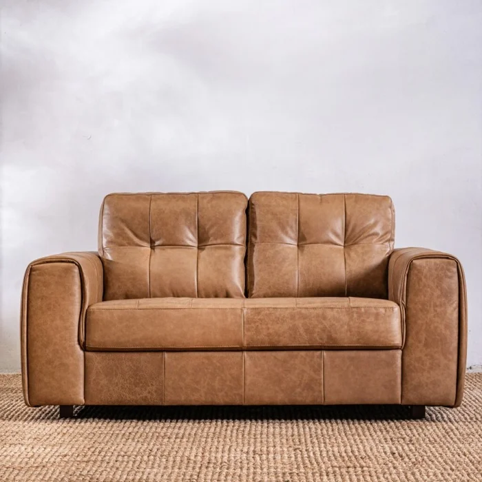 Sillon Cuero Raffaello 2 Cuerpos Amendoa en Marrón - Sillones y sofás, Uruguay | Aihaus