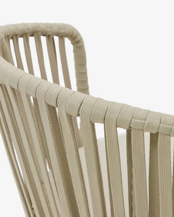 Silla exterior Saconca de cuerda y acero con acabado pintado - beige en Beige - Sillas, Uruguay | Kavehome, vista 4