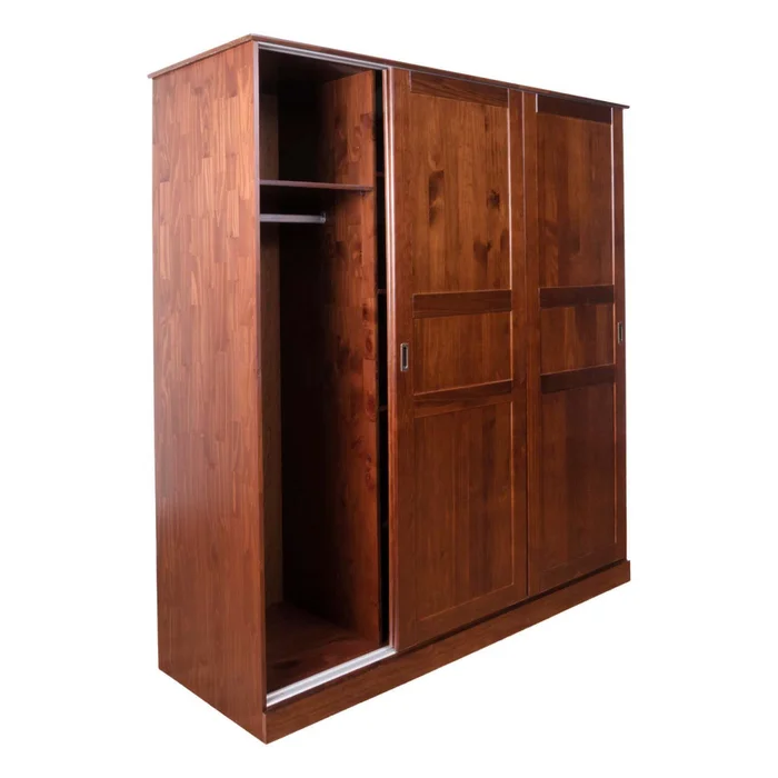 Placard Corredizo 3 Puertas Madera Marron Agata en Marrón - Roperos y placares, Uruguay | Divino, vista 2