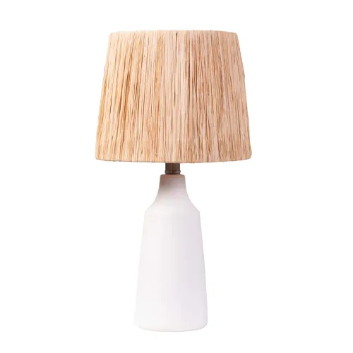 Lampara De Mesa Ceramica Blanco Ml234641 en Blanco - Lámparas de mesa, Uruguay | Divino