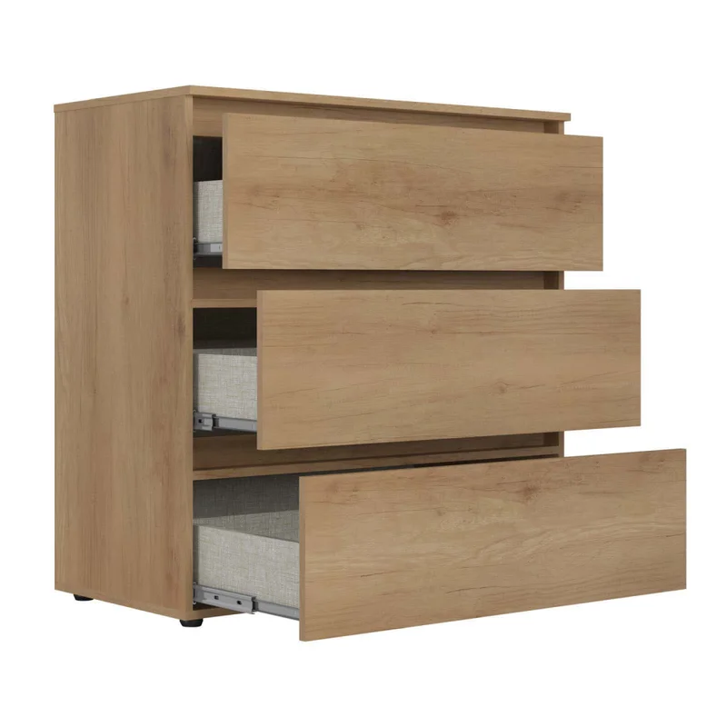 Cómoda 3 Cajones Mdp Marron Condessa en Madera natural - Cómodas, Uruguay | Divino, vista 3