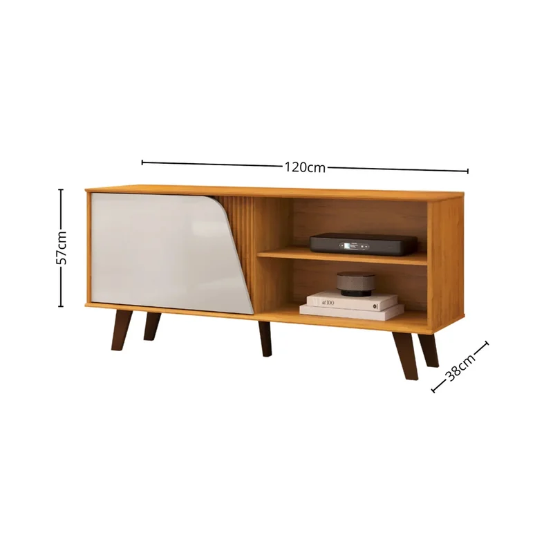 Rack Iris 1 Puerta Con Estante Y Patas Mdp en Madera natural - Muebles para TV, Uruguay | Soy Hogar, vista 4