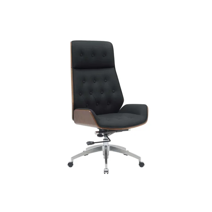 Asiento Gerencial Alto Madera-y-pu Negro Confort en Negro - Escritorios y sillas de escritorio, Uruguay | Divino, vista 2
