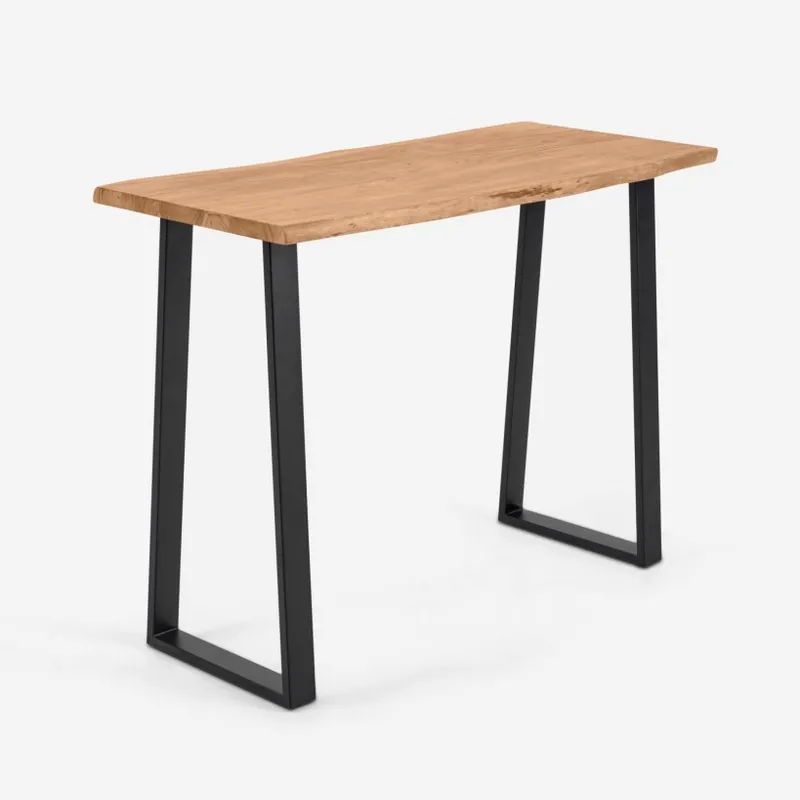 Mesa alta Alaia de madera maciza de acacia con acabado natural 140 x 60 cm en Madera natural - Mesas de comedor, Uruguay | Kavehome