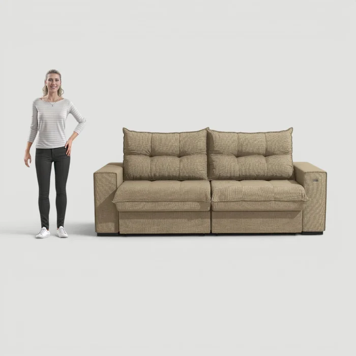 Sofa Dorian 236CM - Retractil/Reclinable en Beige - Sillones y sofás, Uruguay | Balton, vista 21