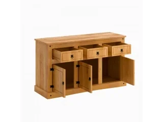 Aparador 3 puertas 3 cajones Cera/Blanco LINEA CORONA MADERA en Blanco - Aparadores y recibidores, Uruguay | Quesal, vista 4