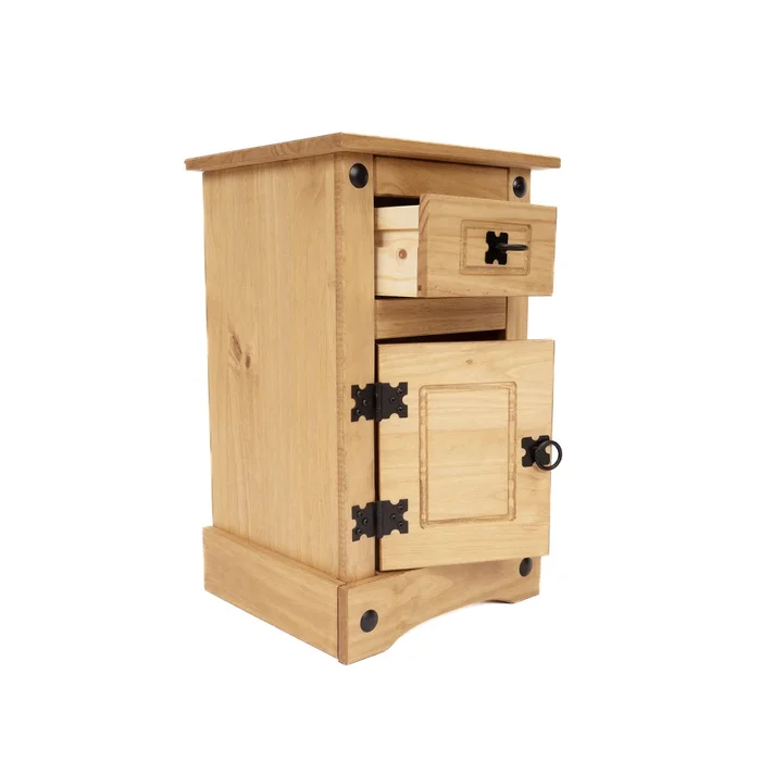 Mesa de luz 1 puerta 1 cajón - Eco - Línea Monterrey - Natural en Madera natural - Mesas de luz, Uruguay | Ecowood, vista 2