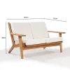 SOFA LOTUS 2 LUGARES ACQUABLOCK CRUDO 144x87x86CM JATOBA - Muebles para el exterior, Uruguay | Vinibel, vista 3 de 10