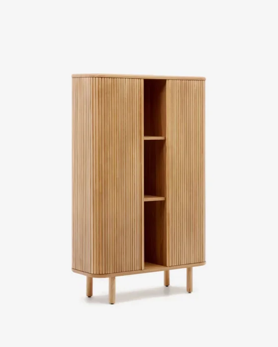 Aparador alto Mailen 2 puertas en chapa de fresno con acabado natural 110 x 160 cm en Madera natural - Aparadores y recibidores, Uruguay | Kavehome
