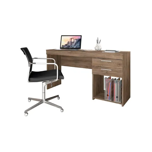 ESCRITORIO OFFICE 2 CAJONES MC-002 NOGAL en Marrón - Escritorios y sillas de escritorio, Uruguay | Alfa Ventas