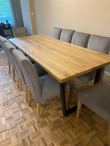 Juego Comedor Industrial 220x1 - 10 Sillas De Vestir - Ozark A Eleccion en Madera natural - Mesas de comedor, Uruguay | Ozark Home, vista 6