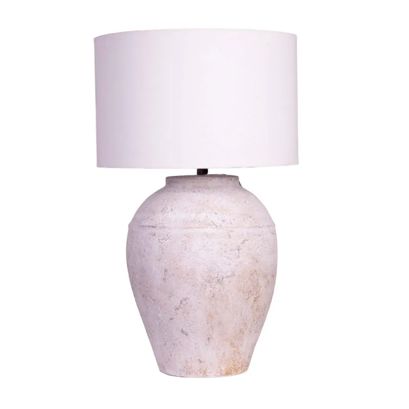 Lámpara De Mesa Ceramica Natural-beige Vase Ii, Beige en Beige - Lámparas de mesa, Uruguay | Divino