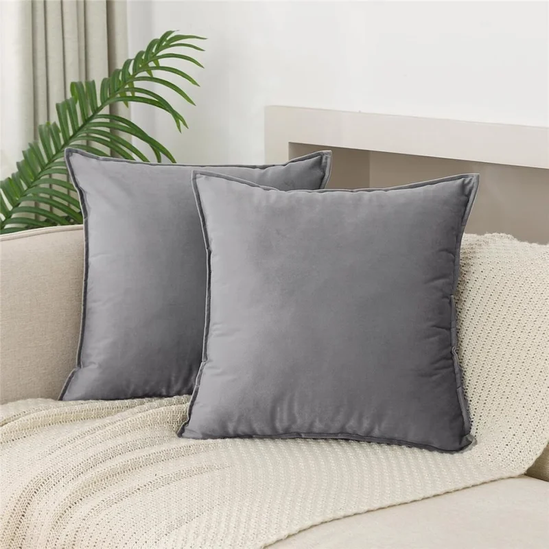 ALMOHADON VELVET 40x40CM GRIS en Gris - Textiles, Uruguay | Decohogar, vista 3