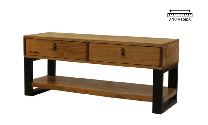 Rack IRON 1.60m en Madera natural - Muebles para TV, Uruguay | Finkel