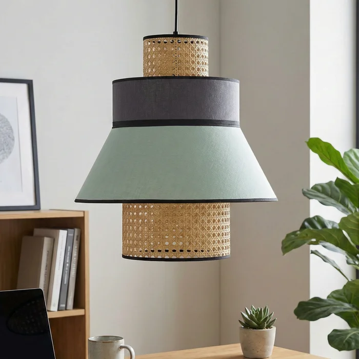 Chroma Rattan – Grey & Mint en Multicolor - Lámparas colgantes, Uruguay | La Perla, vista 3