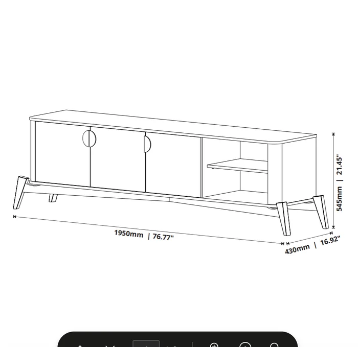 Rack 180CM - Linea Buriti 100% MDF en Blanco - Muebles para TV, Uruguay | Balton, vista 5