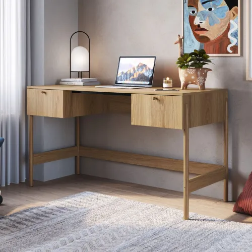 Escritorio Oslo Liso - Natural en Marrón - Escritorios y sillas de escritorio, Uruguay | NYR