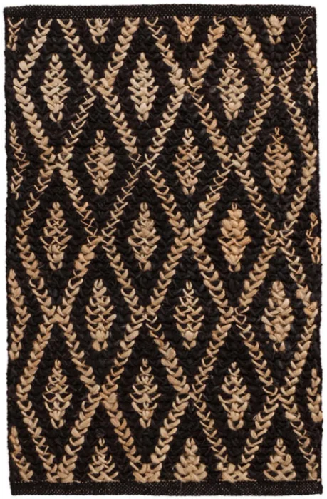 TWO-TONE DIAMOND BLACK/NATURAL YUTE en Negro - Textiles, Uruguay | Sentido Jose Ignacio