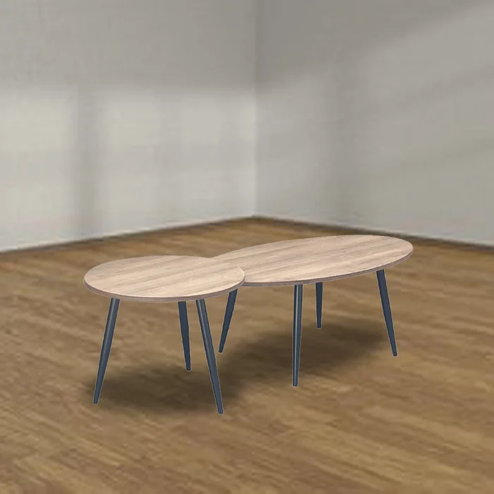 Juego De Mesa De Centro Mesa De Apoyo Patas De Metal Living en Madera natural - Mesas de living, Uruguay | Soy Hogar, vista 2