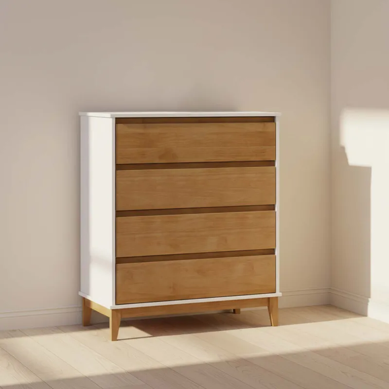 Comoda 4 Cajones Mdf-y-madera Marron Adaku en Marrón - Cómodas, Uruguay | Divino