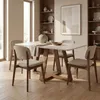 Mesa de comedor Avena - Con vidrio - 135 - Canela y Off White en Blanco - Mesas de comedor, Uruguay | NYR, vista 3 de 3