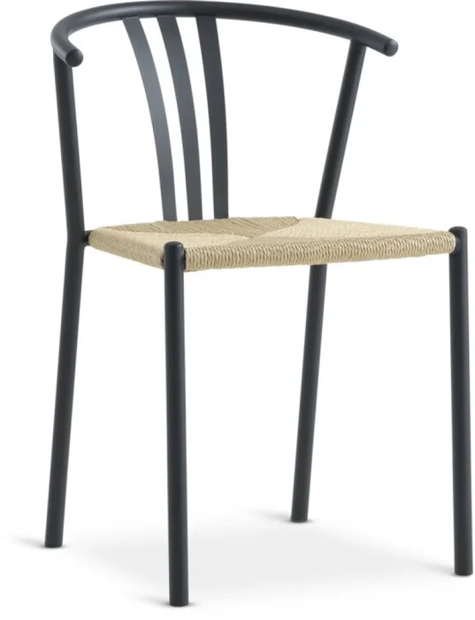Silla de comedor JYDERUP negro/natural en Gris - Sillas, Uruguay | JYSK