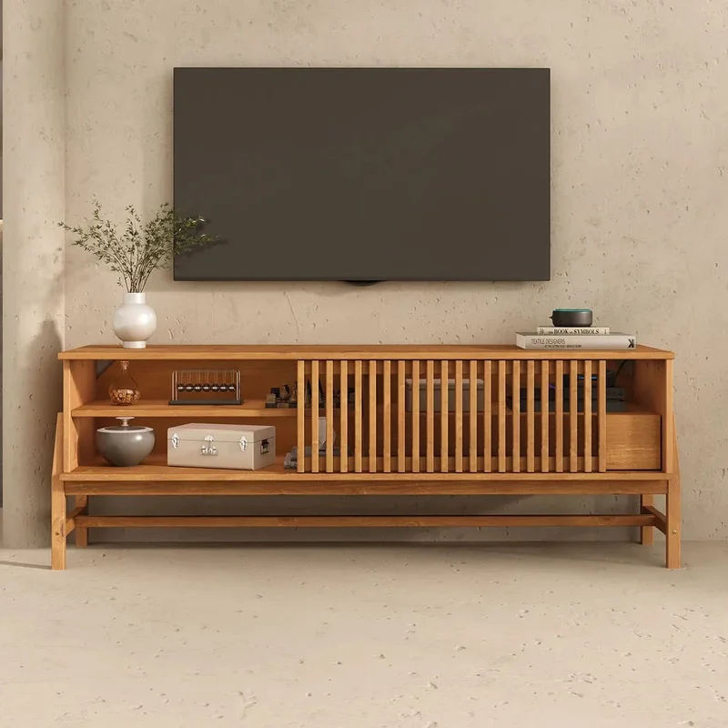 Rack TV 150cm Ader - Madera Maciza en Madera natural - Muebles para TV, Uruguay | Balton, vista 7