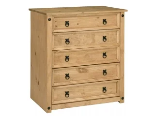 Comoda 5 cajones Cera/Blanco LINEA CORONA MADERA en BLANCO CERA - Cómodas, Uruguay | Quesal, vista 6