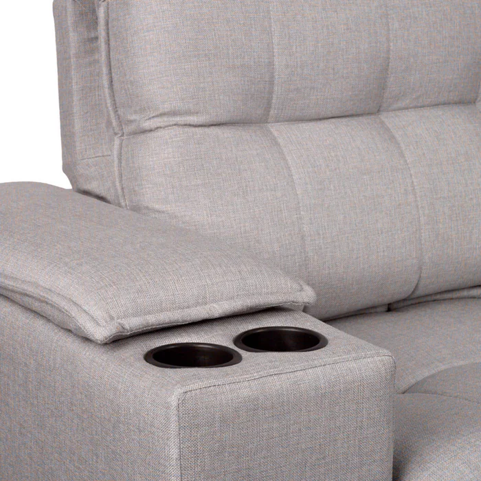Sofa Retractil 3 Cuerpos Tela Gris Atlanta Gris Osc en Gris - Sillones y sofás, Uruguay | Divino, vista 8