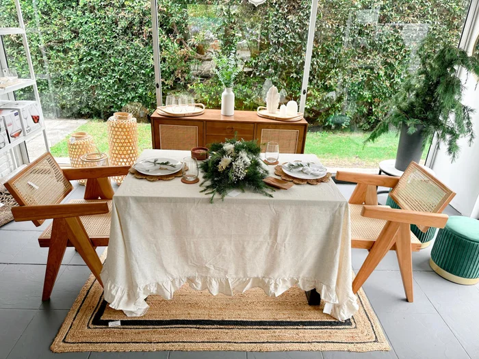 Manteles de Lino en Blanco, Natural, Gris - Textiles, Uruguay | Indrana