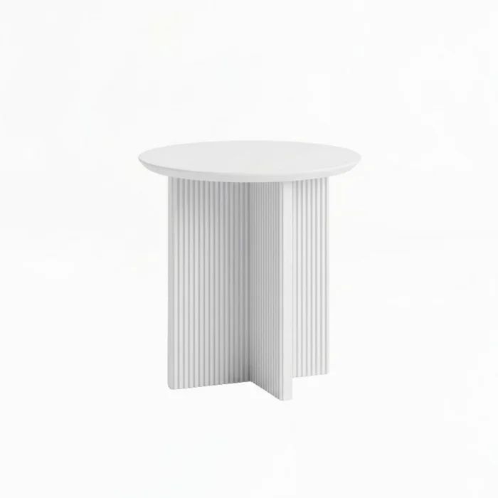 Mesa Lateral Capri – Blanca en Madera natural - Mesas de arrimo, Uruguay | Berna home