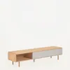 Mueble TV Anielle 2 puertas de madera maciza y chapa de fresno 180 x 41 cm en Beige, Natural - Muebles para TV, Uruguay | Kavehome, vista 7 de 8